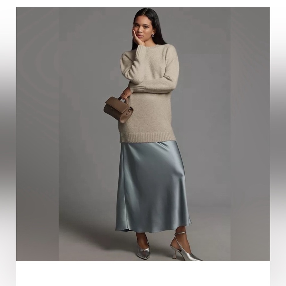 By Anthropologie Long-Sleeve Twofer
Sweater Slip Midi Dress NWOT